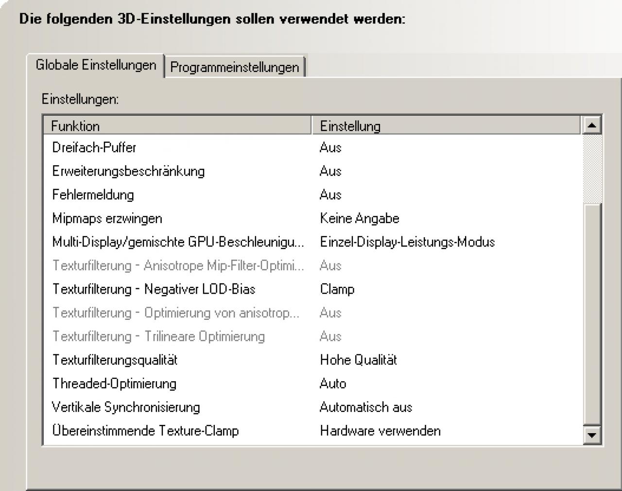 [10/04/2007] Nvidia CP mit eingestelltem bestem Texturfilter