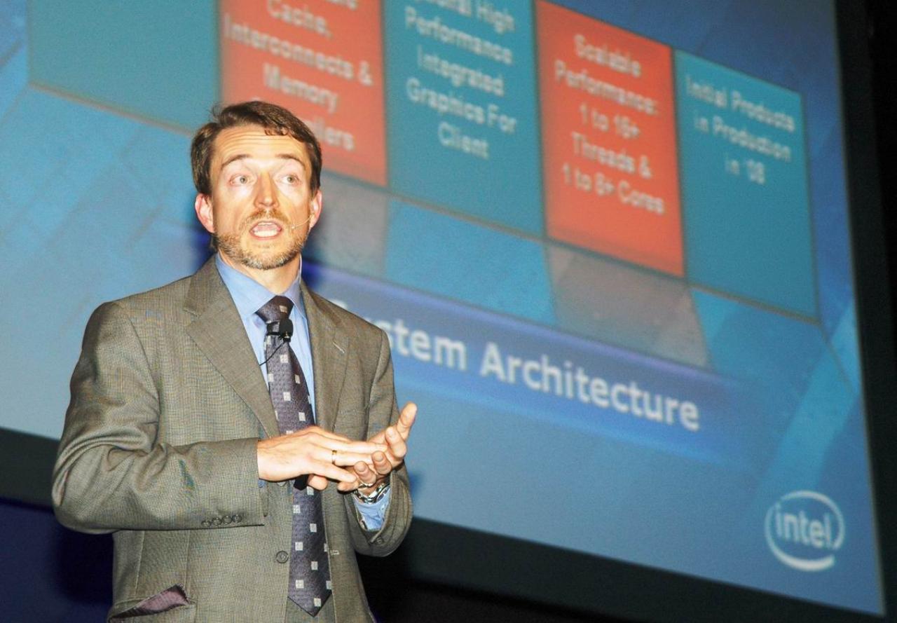[18/04/2007] Intel executive Pat Gelsinger shares his vision on technology innovation acceleration in the compute industry in his keynote Tuesday at the Intel Developer Forum in Beijing. Gelsinger is senior vice present and general manager of the Digital Enterprise Group.