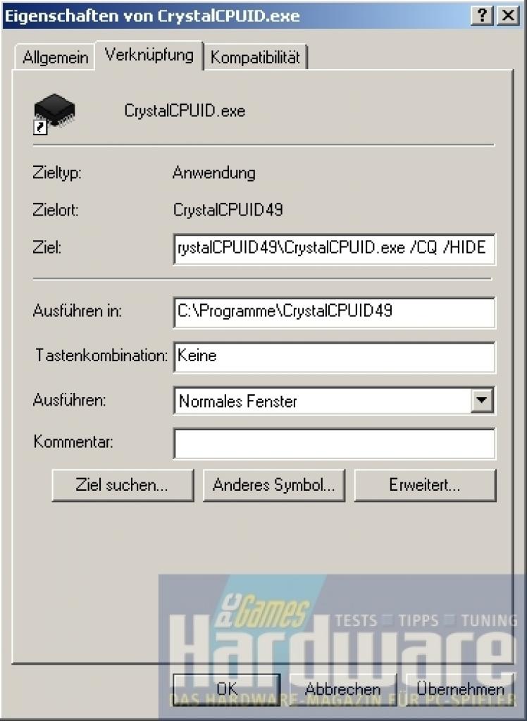 [19/06/2007] Crystal CPUID: Fügen Sie die Parameter 
