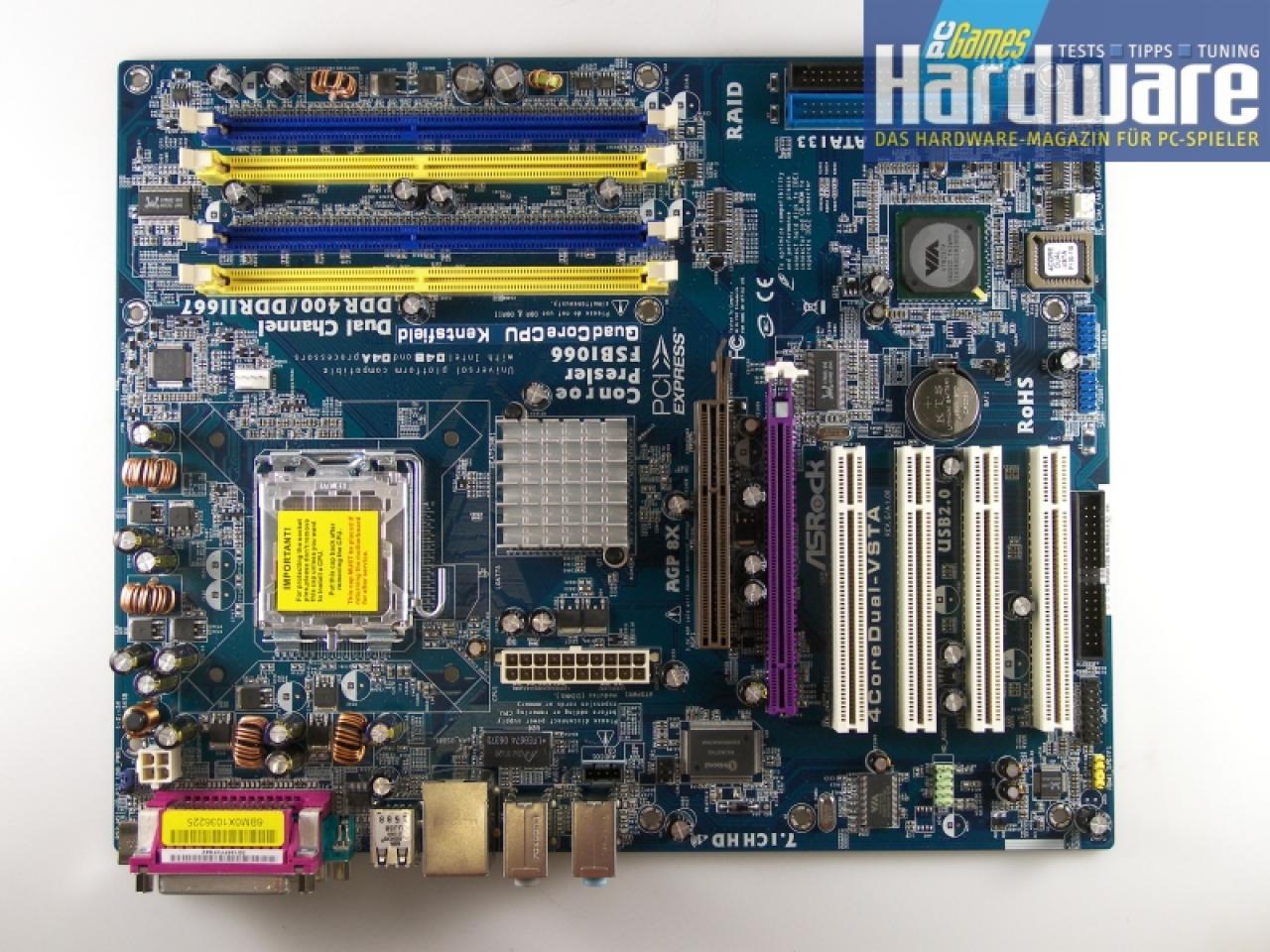 [06/06/2007] Asrock 4CoreDual-VSTA: AGP, PCI-E, DDR2 und DDR1 für nur 50 Euro.