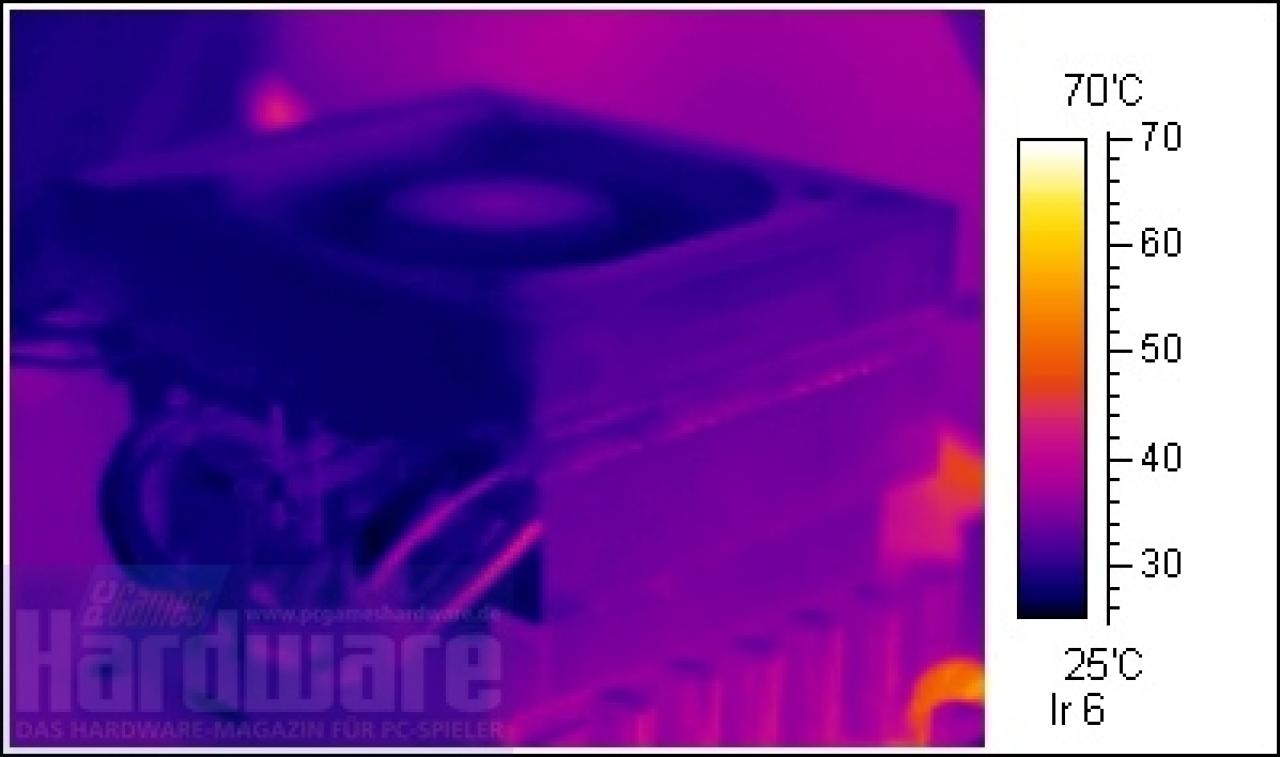 [08/06/2007] Volle Last, Lüfter auf 12V: noch immer kaum Hitze