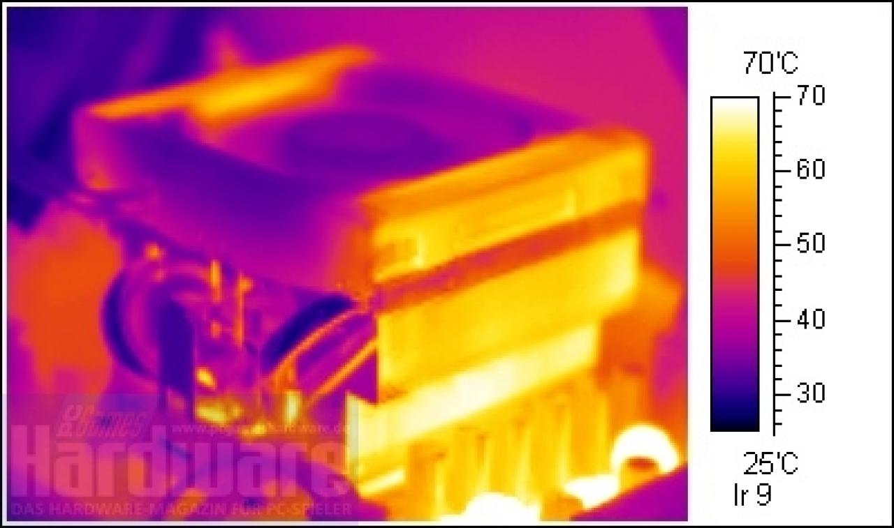 [08/06/2007] Volle Last, Lüfter ohne Strom nach zwei Minuten: Die Temperatur steigt kontinuierlich