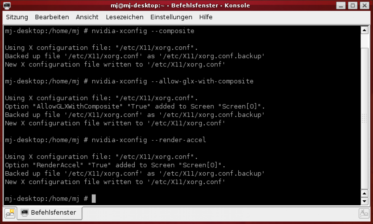 [29/06/2007] nvidia-xconfig --render-accel