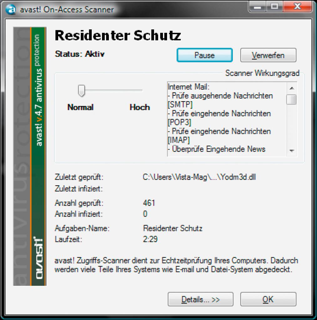[11/06/2007] Avast Antivirus Home Edition: Screenshot