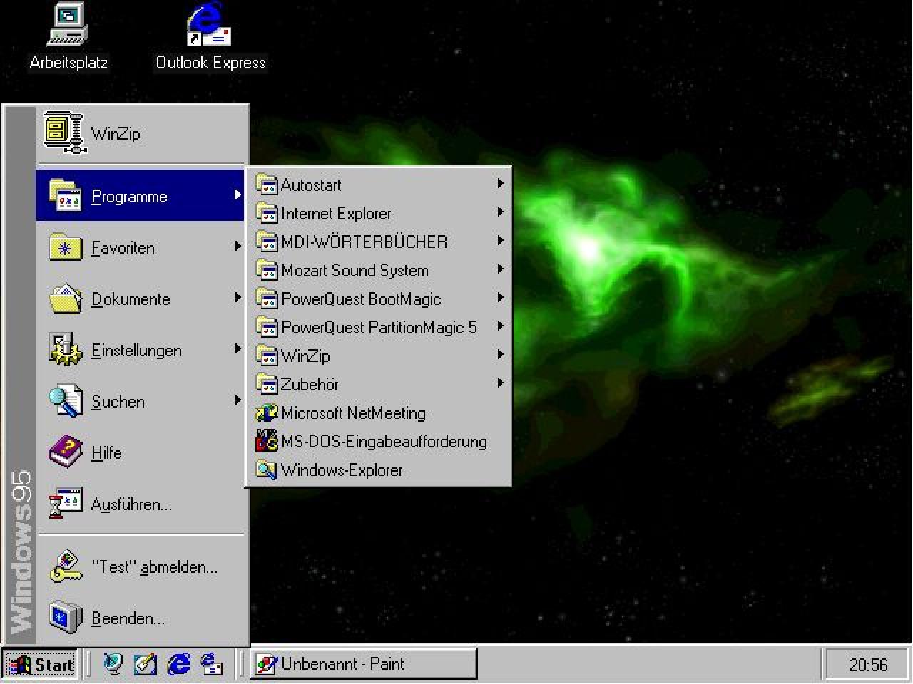 [09/07/2007] Windows 95 (1995): Chicago war was erste 32-Bit-OS für Heimanwender. Es ist die Mutter des Desktops und führte das Startmenü ein. Es erschienen drei Ableger, Windows 95 A, dass ein Service Pack enthielt, und Windows 95 B, das USB-Unterstützung ermöglichte und mit FAT32 ein neues Dateisystem mitbrachte. Windows 95 C (1997) ermöglichte bessere Internet-Unterstützung. (Bild: winhistory.de)