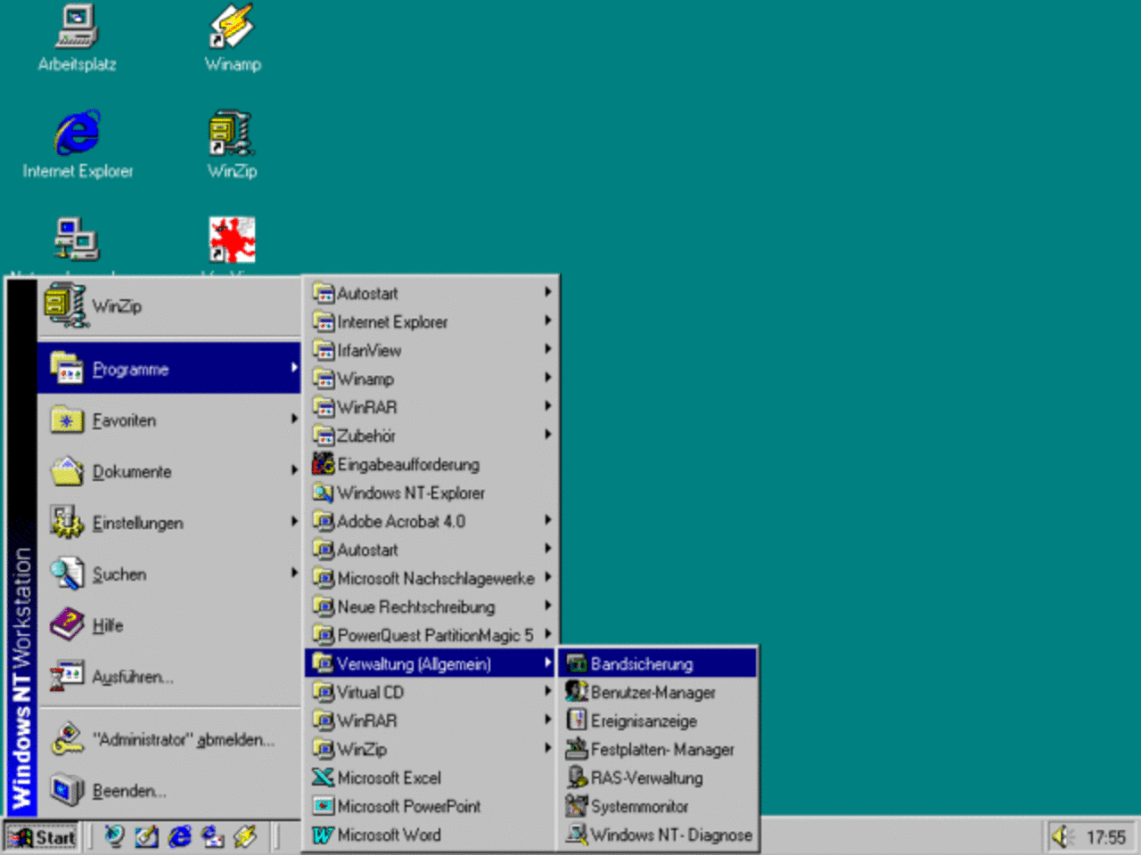 [09/07/2007] Windows NT 4.0 (1996): Das Profisystem für Firmennetzwerke. Neben hoher Stabilität bot es jetzt Windows-95-Optik und zahlreiche Verbesserungen. (Bild: winhistory.de)