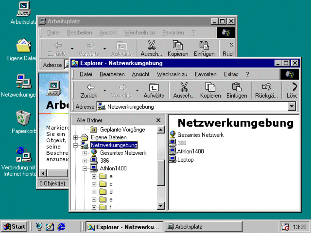 [09/07/2007] Windows 98 (1998/1999): Eigentlich ein großes Update von Windows 95. Neben neuen Internetfunktionen kamen mehr Spielereien und besseres Plug-and-Play hinzu. Die Second Edition aus 1999 brachte noch mal Verbesserungen. Firewire wurde jetzt unterstützt und DSL-Modems waren keine Unbekannten mehr. (Bild: winhistory.de)