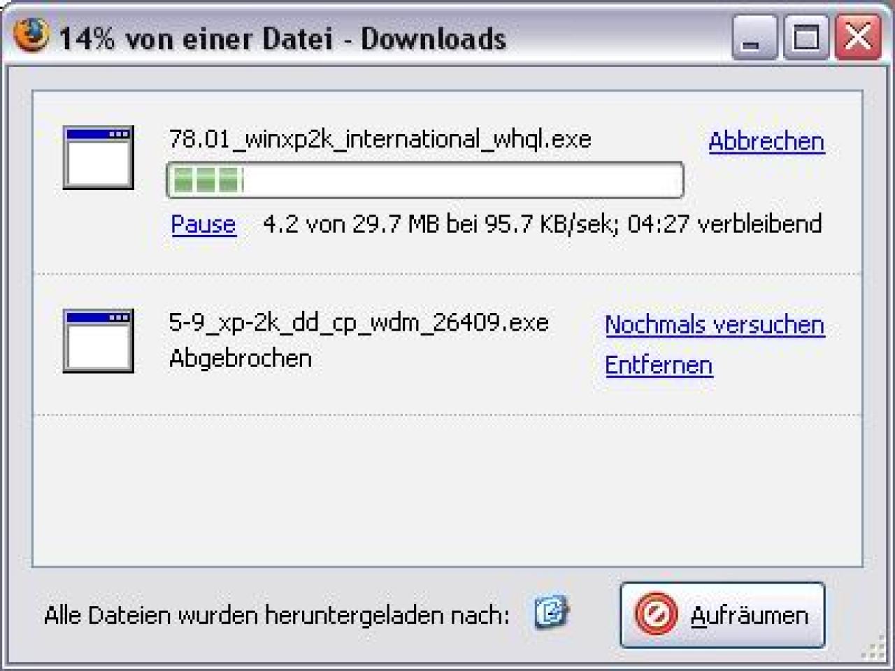 [16/07/2007] Der Firefox-Downloadmanager (Bild: PCGH)