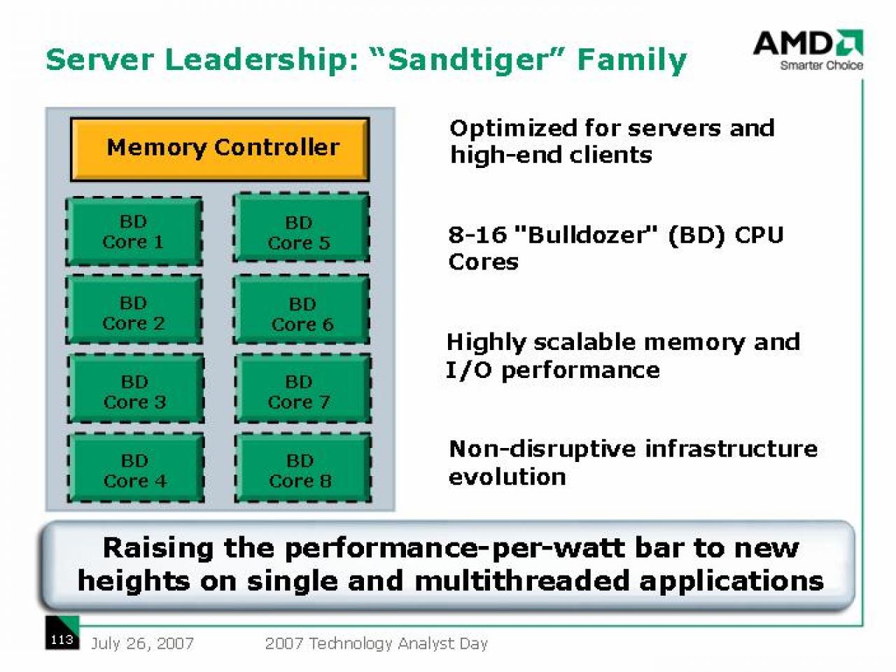 [27/07/2007] Ein Sandtiger-Prozessor besteht aus 8 bis 16 Bulldozer-Kernen (Bild: AMD)