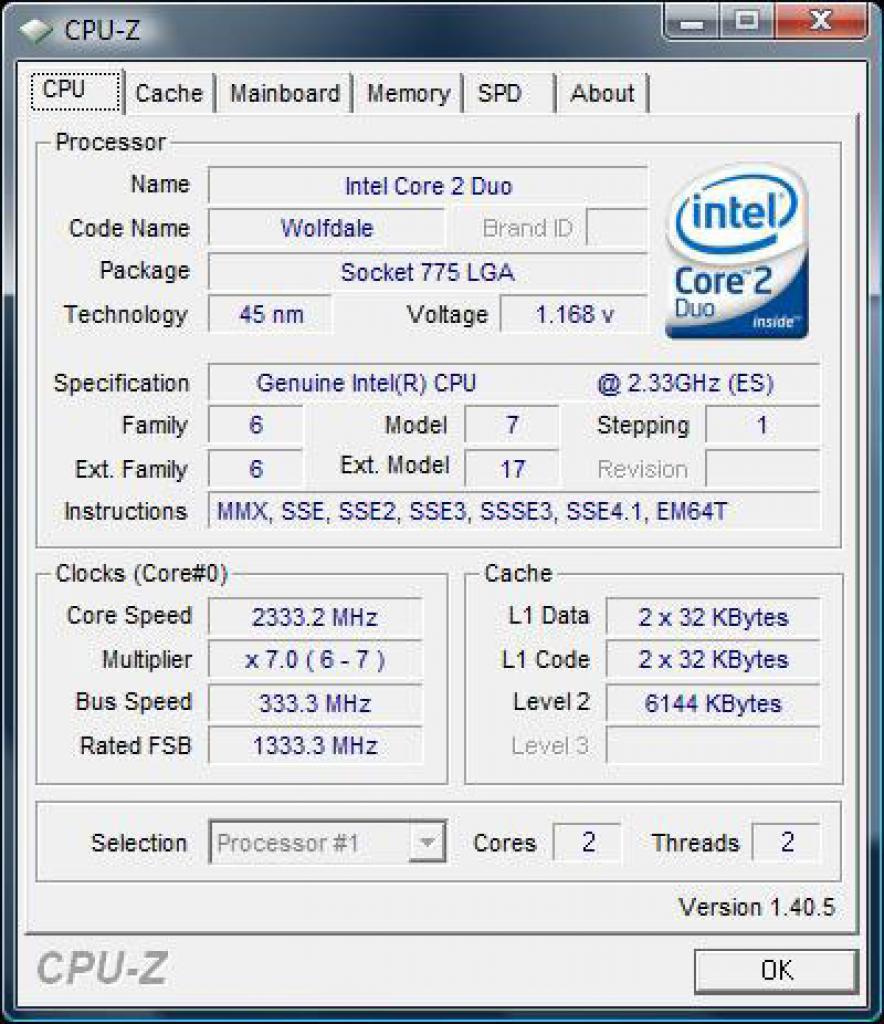 [22/08/2007] Wolfdale-Specs (Bild: Anandtech)
