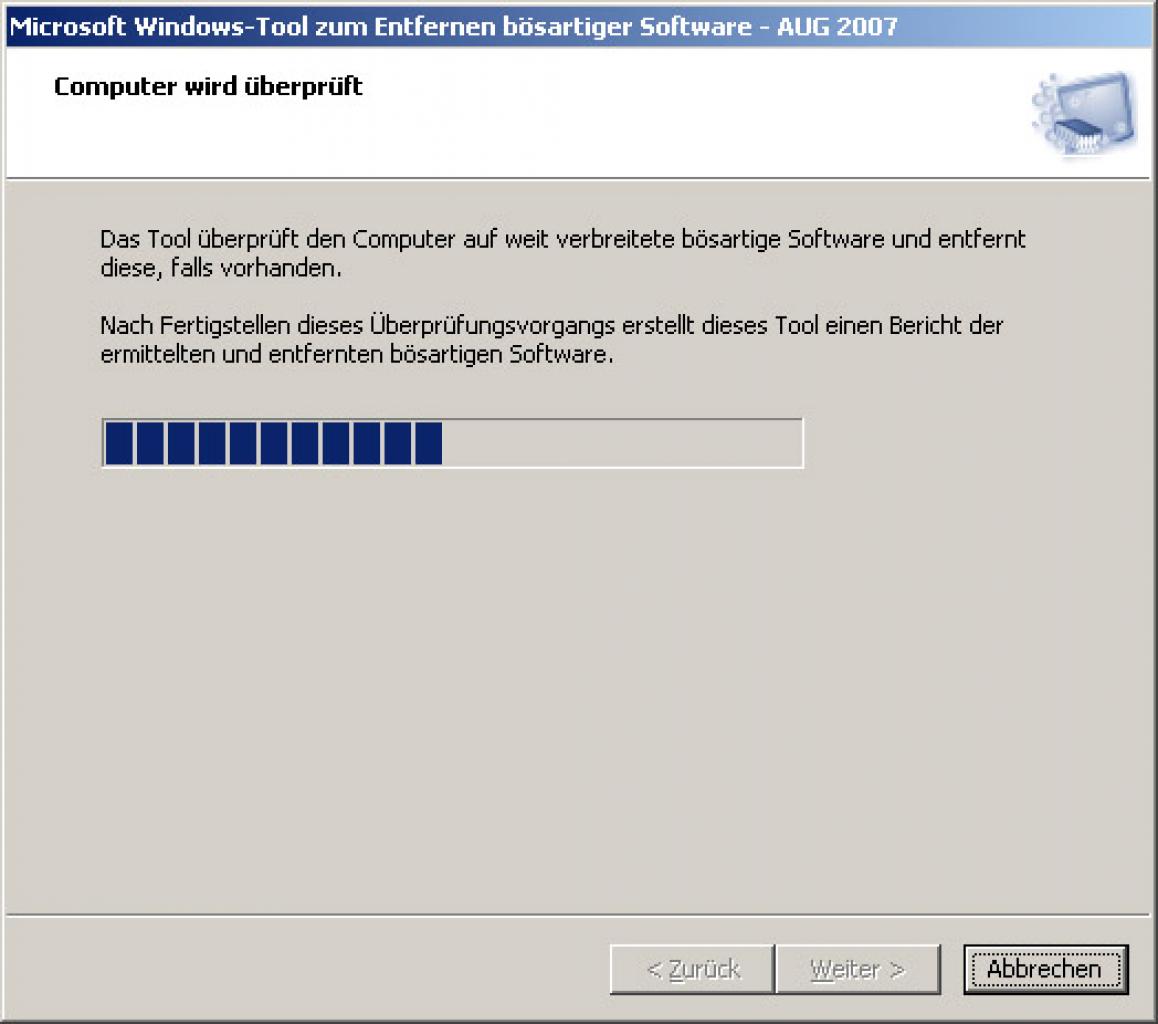 [14/08/2007] Microsoft® Windows®-Tool zum Entfernen bösartiger Software (KB890830)