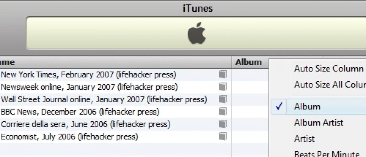 [16/08/2007] Trick 3: Auch iTunes kann PDF-Dateien in seine Bibliothek aufnehmen. Wie das funktioniert lesen Sie hier: http://lifehacker.com/software/pdf/geek-to-live--organize-your-pdf-library-with-itunes-240447.php (Bild: lifehackers.com)
