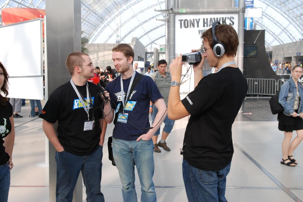 [28/08/2007] Sebastian Weber, Felix Schütz und Dominik Schmitt beim Videodreh.