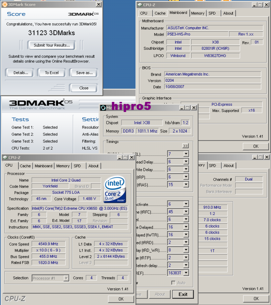 [18/10/2007] 3DMark054550MHz 1.49VCoreCF:880/990