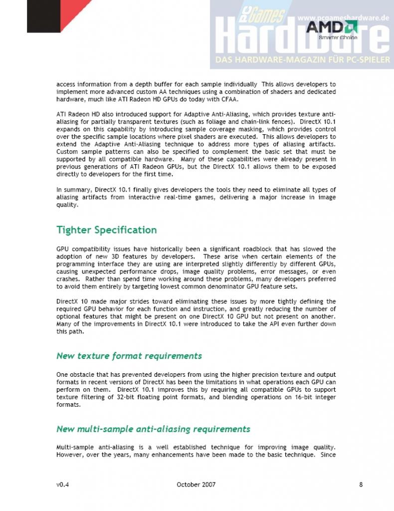 [29/10/2007] AMD-Präsentation D3D10.1/HD3800-Reihe (Bild: PCGH)
