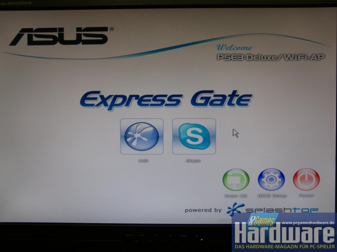 [26/10/2007] Express Gate beim Asus P5E3 Deluxe Wifi-AP @n (Bild: PCGH)