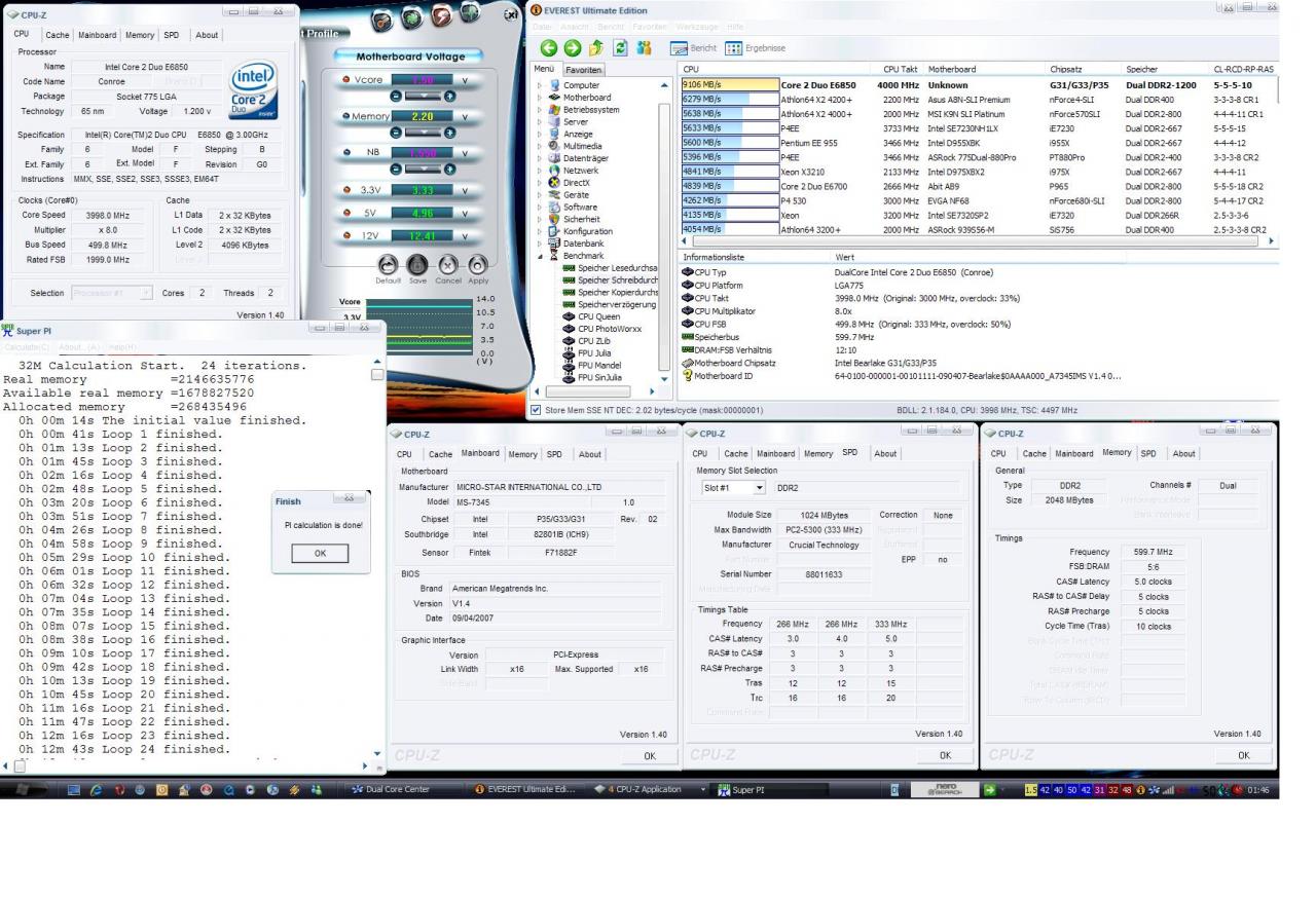 [07/10/2007] Community-Mitglied streega schafft sogar 600 MHz mit seinem PC5300-RAM von Crucial.