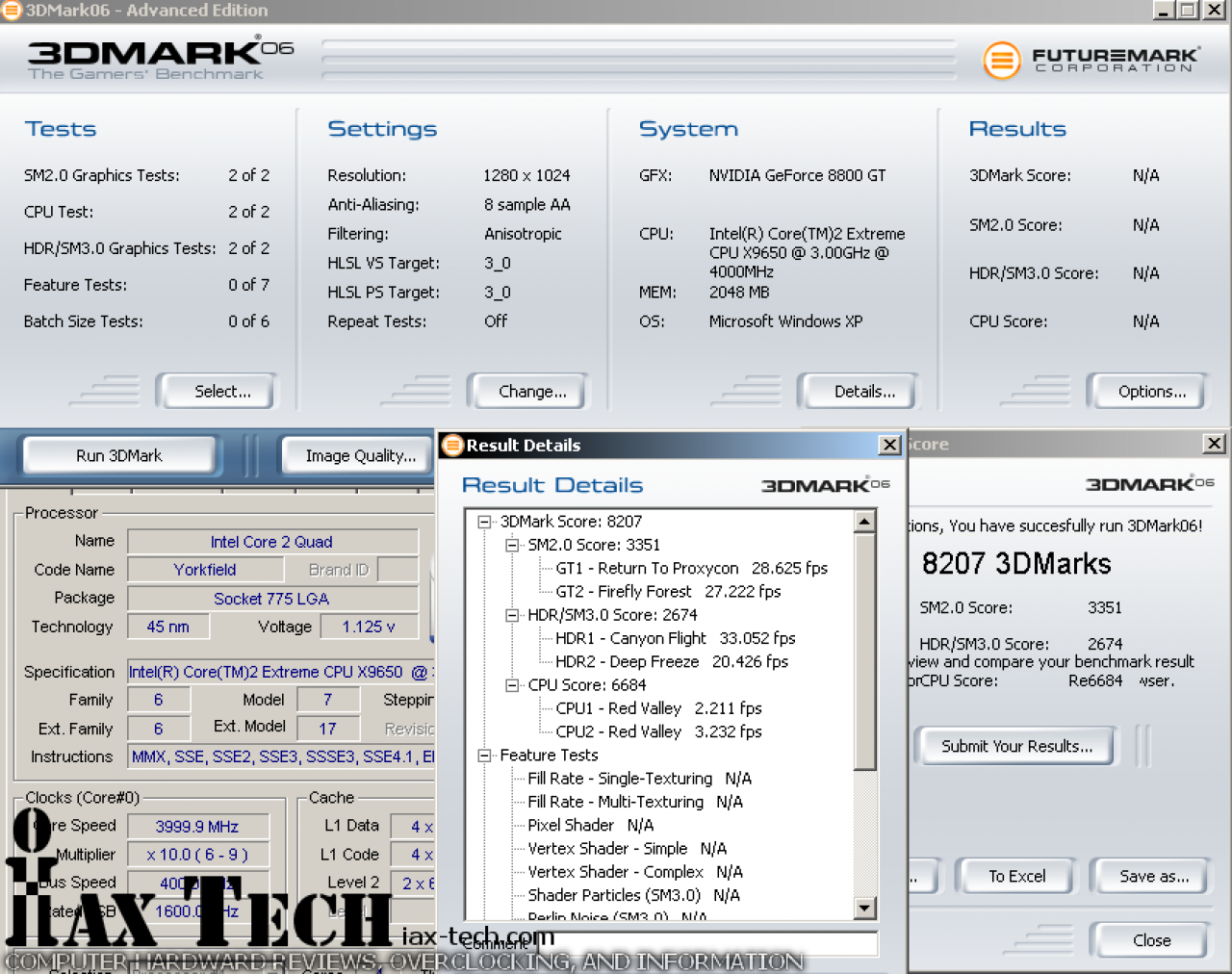 [12/11/2007] 8800 GT, 8x AA / 16x AF (Bild: iax-tech.com)