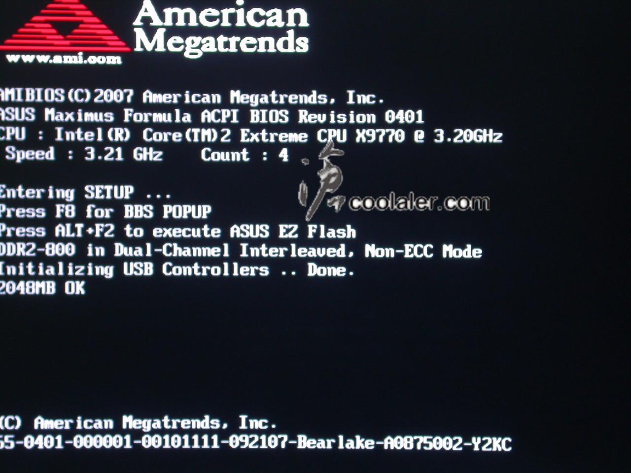 [17/11/2007] Der Boot-Screen mit 3,2 GHz