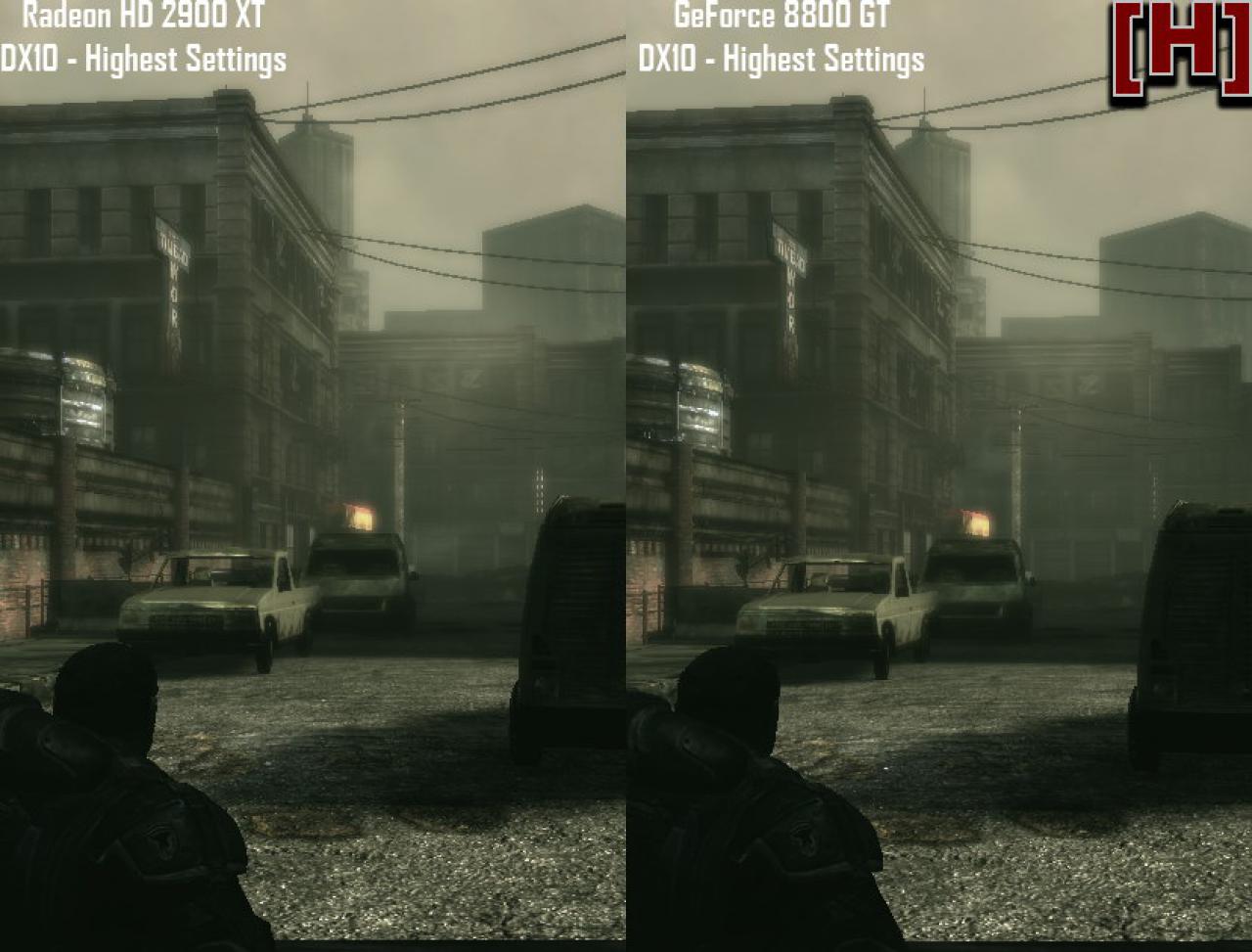[06/11/2007] Bildvergleich DX10 Radeon 2900 vs. Geforce 8 (Bild: Hardocp)