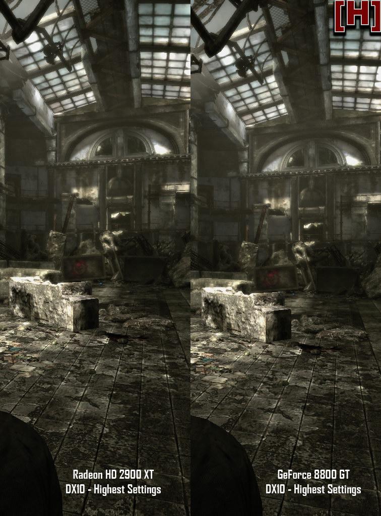 [06/11/2007] Bildvergleich DX10 Radeon 2900 vs. Geforce 8 (Bild: Hardocp)