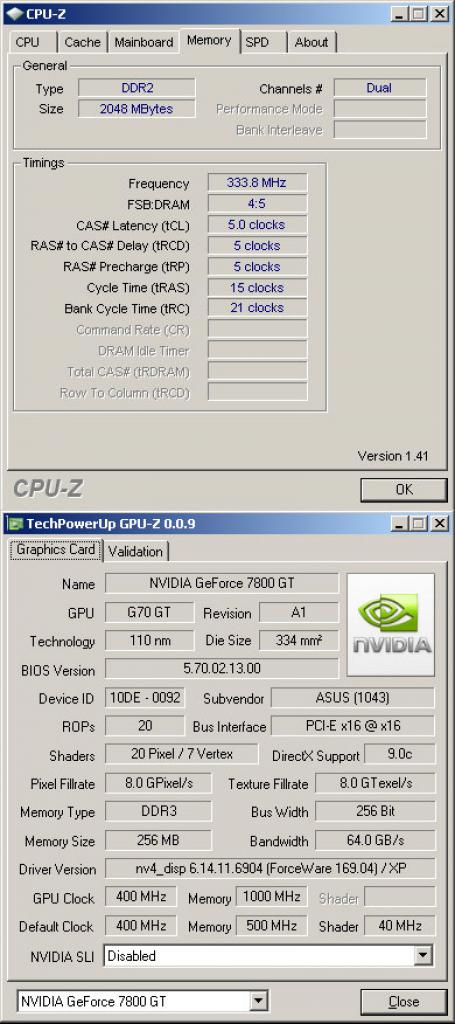 [03/11/2007] Verwendetes RAM + verbaute Grafikkarte