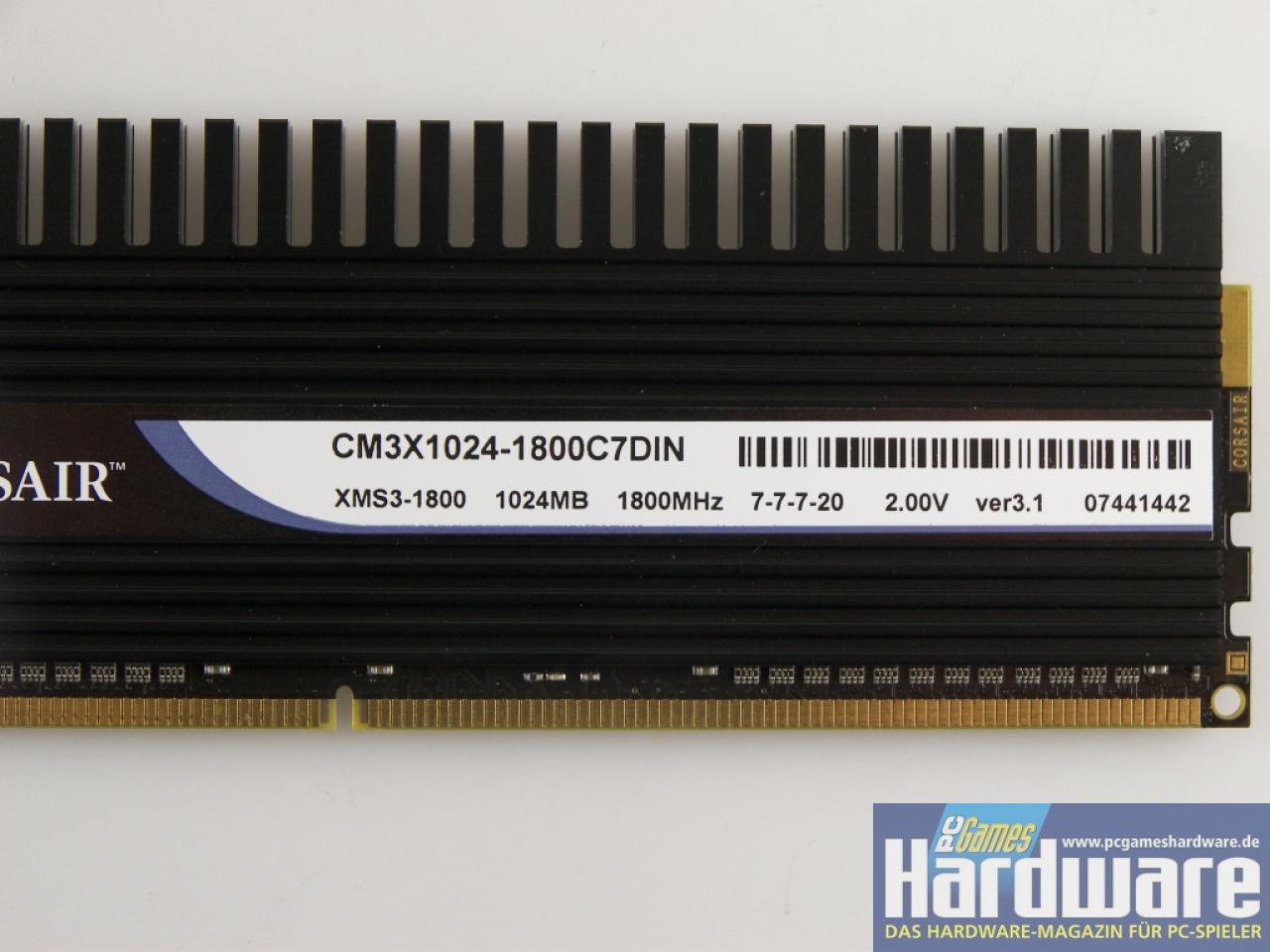 [27/11/2007] Corsair TWIN3X2048-1800C7DIN mit XMP-Unterstützung (Bild: PCGH)