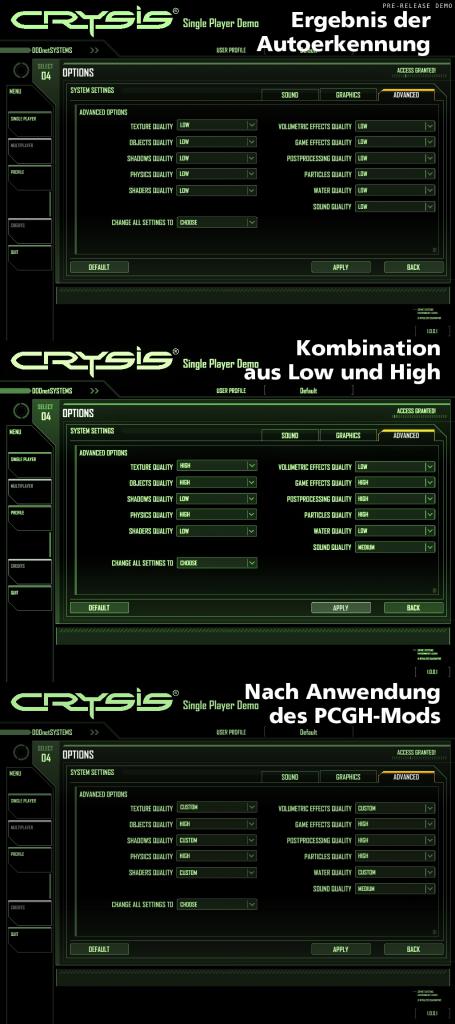 [03/11/2007] Die Menüs im Vergleich