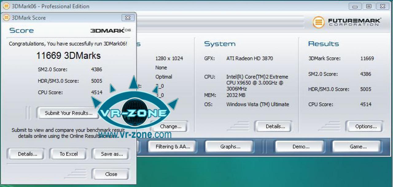 [10/11/2007] HD 3870 3DMark Score(Bild: vr-zone.com)