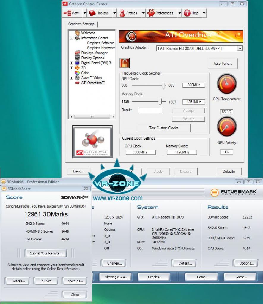 [10/11/2007] HD 3870 3DMark Score mit Übertaktung(Bild: vr-zone.com)