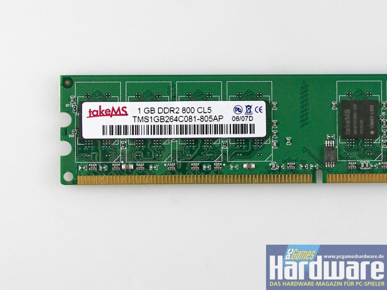 [09/11/2007] DDR2-800: Take MS TMS1GB264C081-805AP, einmal 1.024 MiByte (Bild: PCGH)