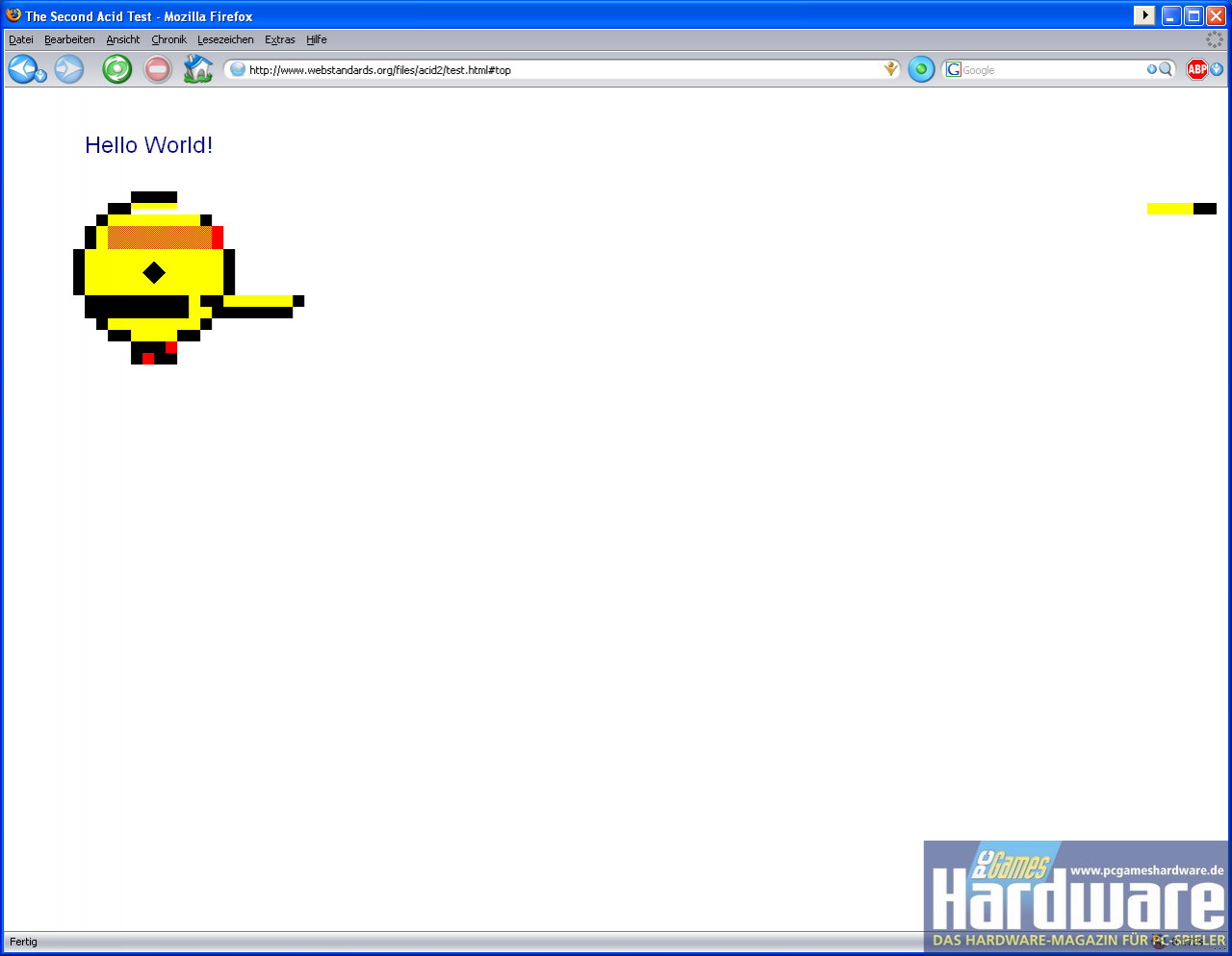 [22/11/2007] Acid2-Test mit Firefox 2.0.0.9