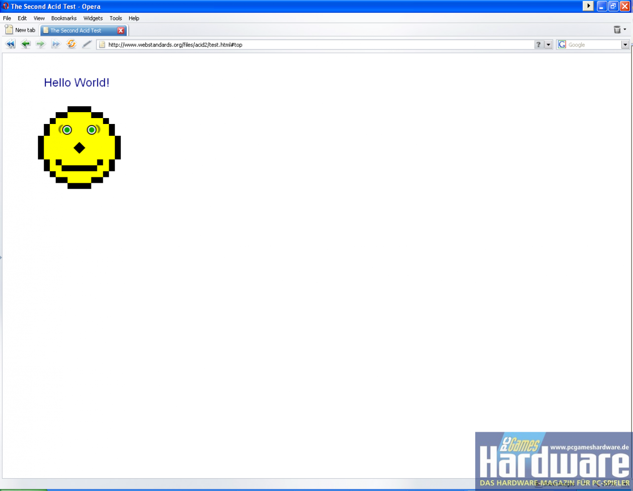 [22/11/2007] Acid2-Test mit Opera 9.5 Beta