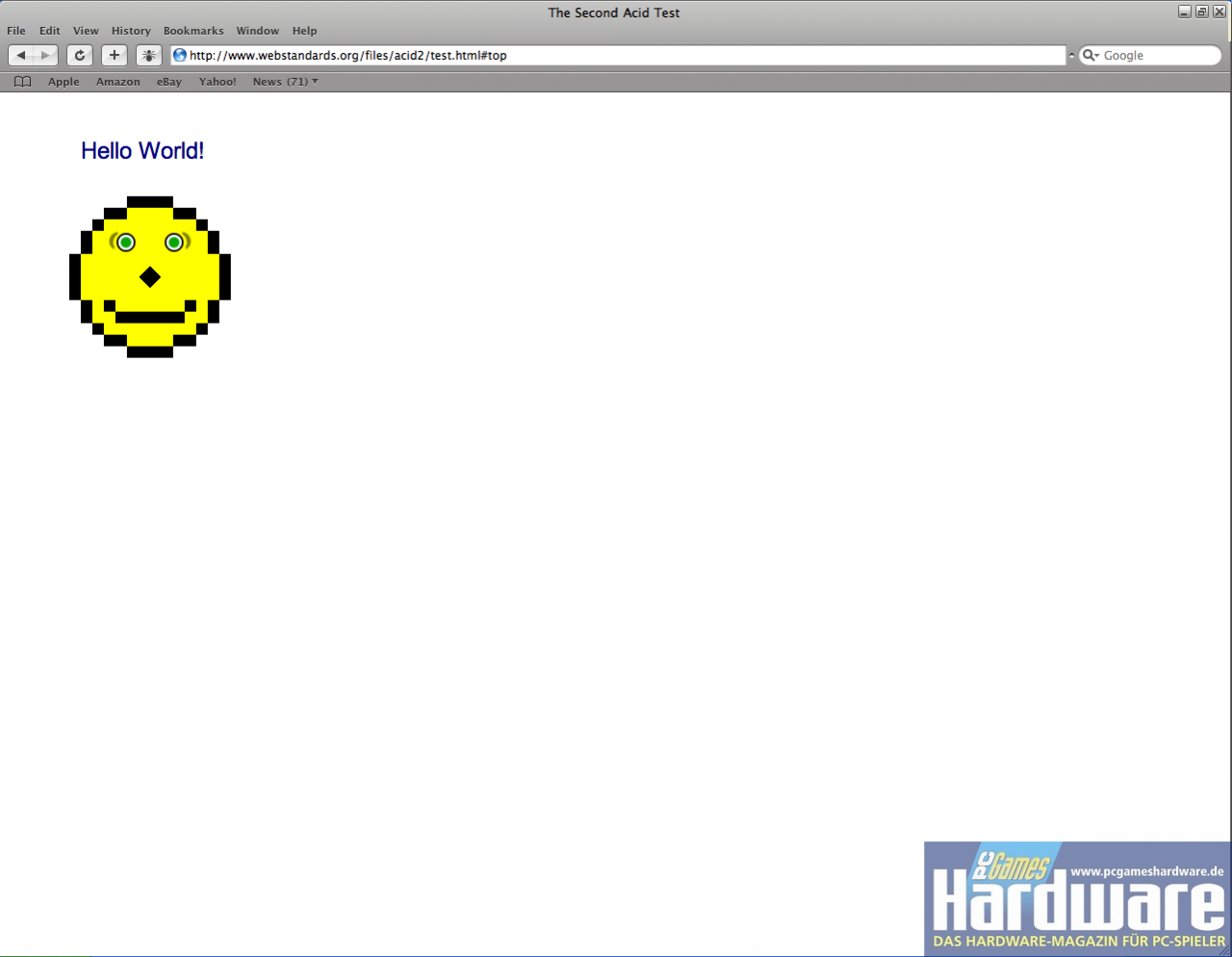 [22/11/2007] Acid2-Test mit Safari 3.0.3 Beta