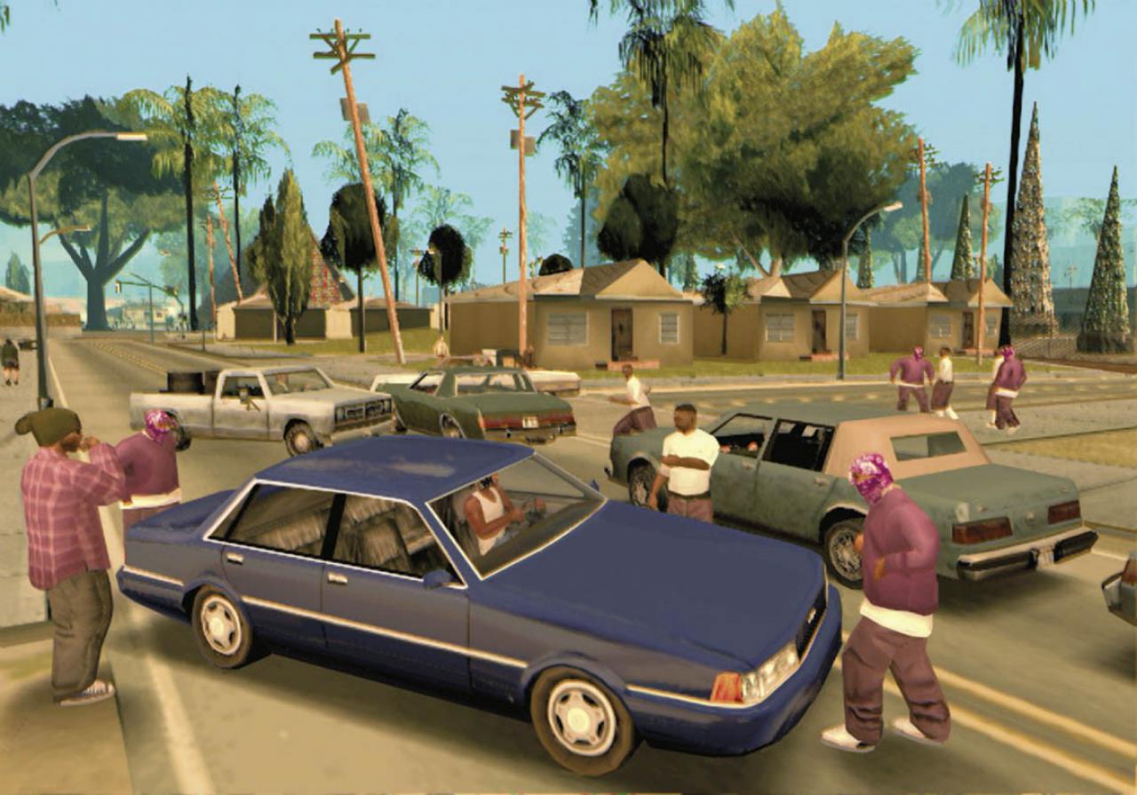 [27/11/2007] 2005 - GTA San Andreas: Die KI veranlasste manchmal, dass die Truppe in Feuergefechten in Deckung geht. Doch die Jungs waren so langsam, dass sie auf den Weg in die Sicherheit erschossen wurden.
