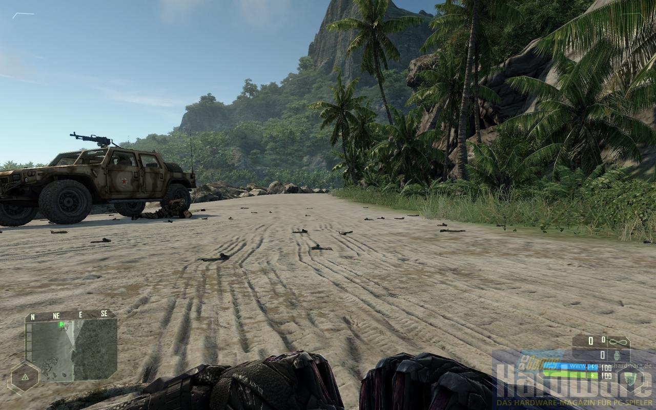 [02/11/2007] Crysis SP Demo(2.560x1.600, 4x MSAA, 16:1 AF): Parallax Occlussion Mapping An, kein AF (Bild: PCGH)