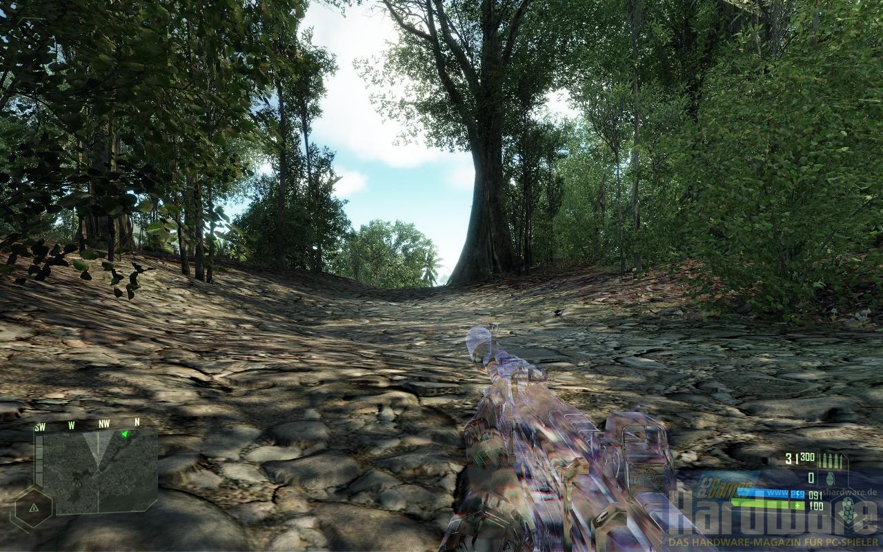 [02/11/2007] Crysis SP Demo(2.560x1.600, 4x MSAA, 16:1 AF): Parallax Occlussion Mapping Aus (Bild: PCGH)