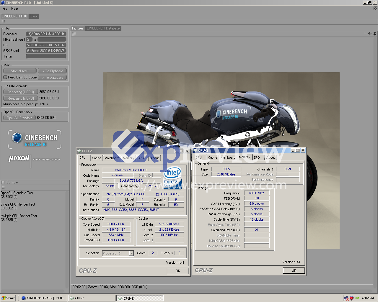 [07/11/2007] Cinebench-Werte (Bild: Expreview.com)