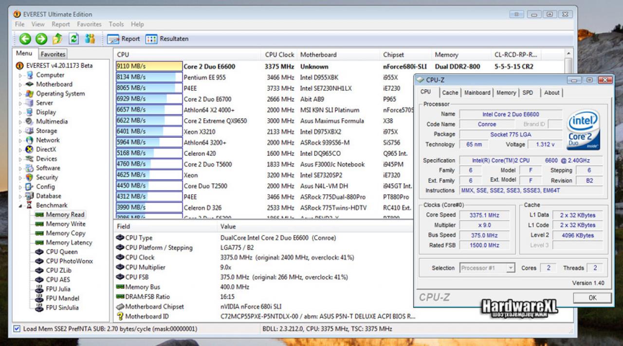 [22/11/2007] Everest Speicher-Benchmark: Lesen
