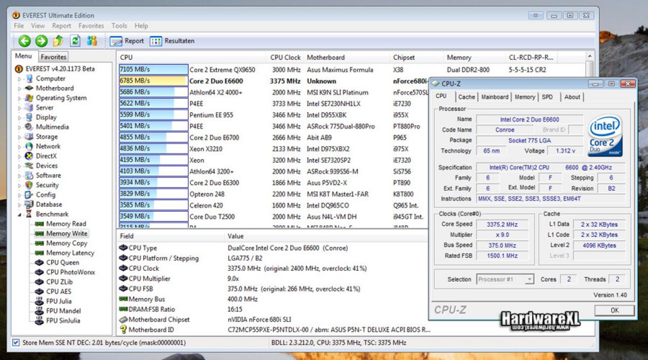 [22/11/2007] Everest Speicher-Benchmark: Schreiben