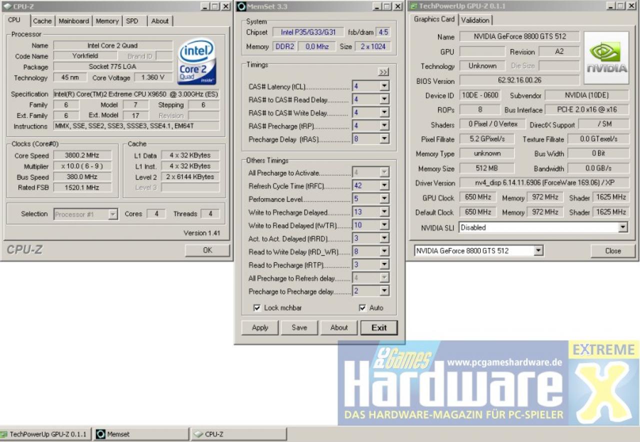 [11/12/2007] Benchmarks der Karte im Standardtakt von 650/1.625/972 MHz: