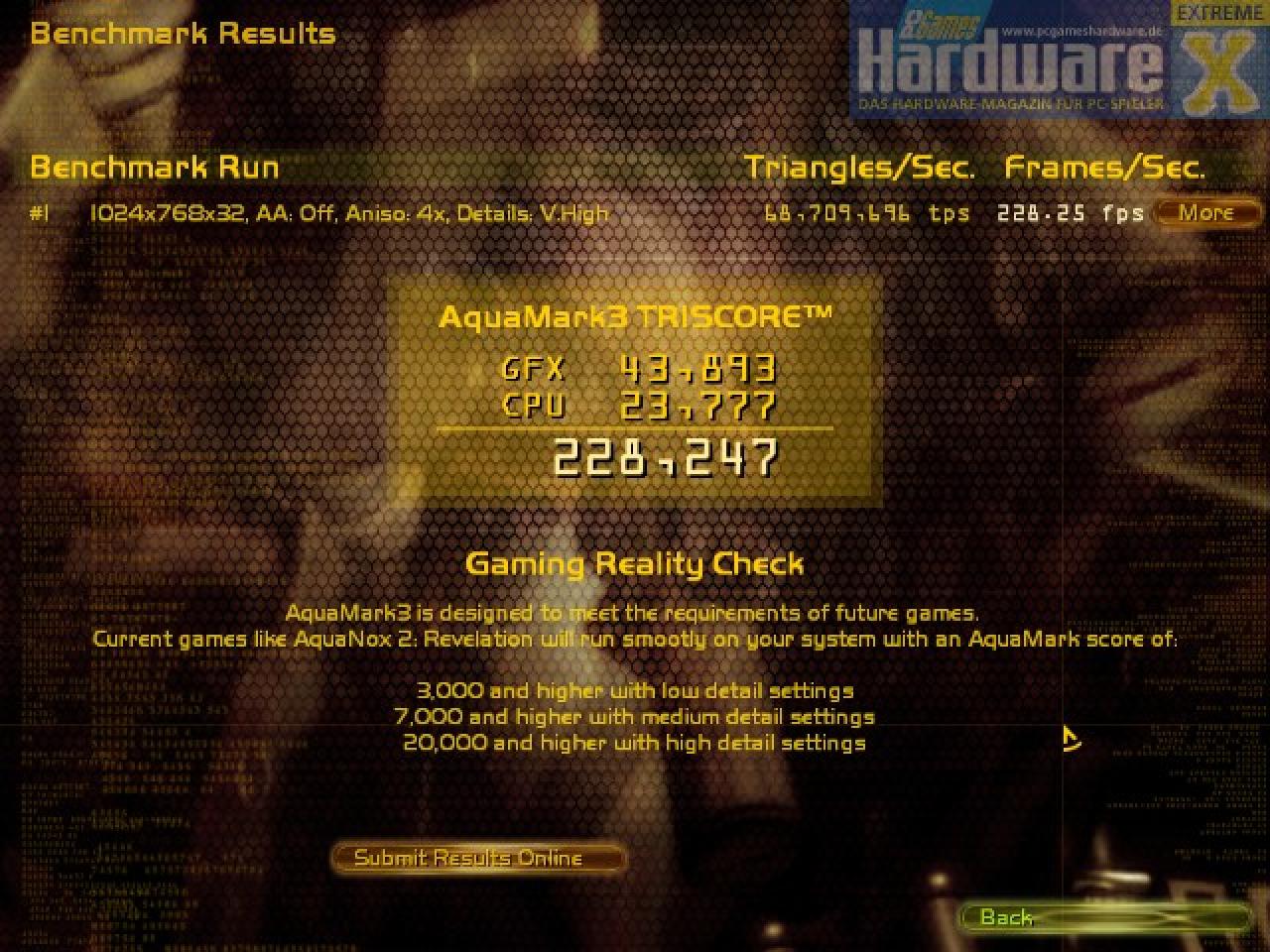 [11/12/2007] Benchmarks der übertakteten Karte mit 750/1.875/1.010 MHz: