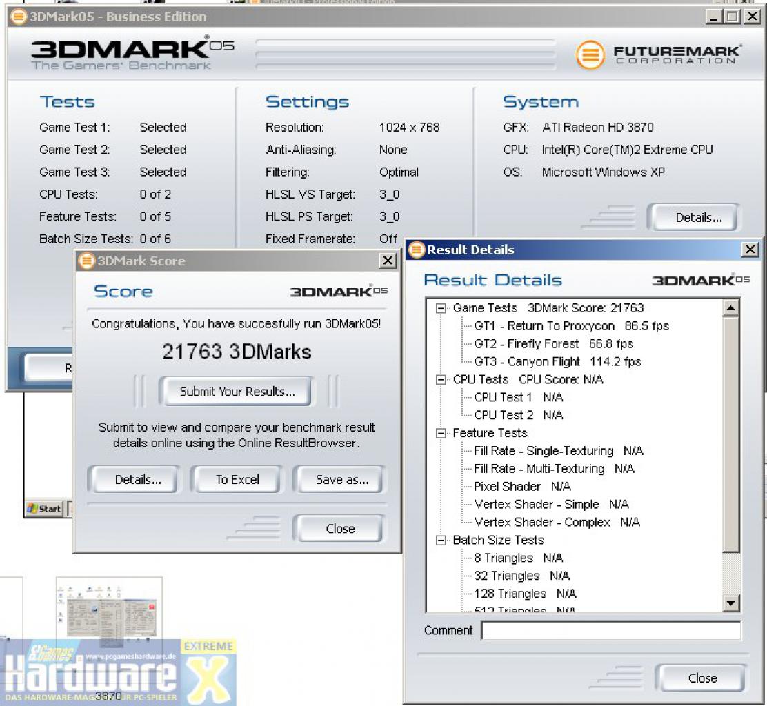 [13/12/2007] MSI HD3870 OC mit Auslieferungstakt (Bild: PCGH Extreme)