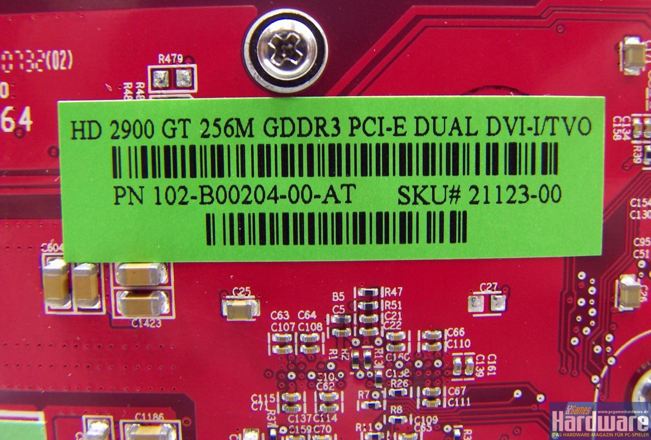 [07/12/2007] Sapphire HD2900 GT Typenschild (Bild: PCGH)
