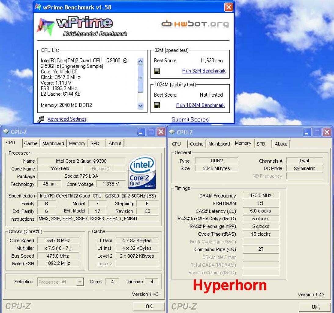 [13/01/2008] Q9300: wPrime mit 3,54 GHz