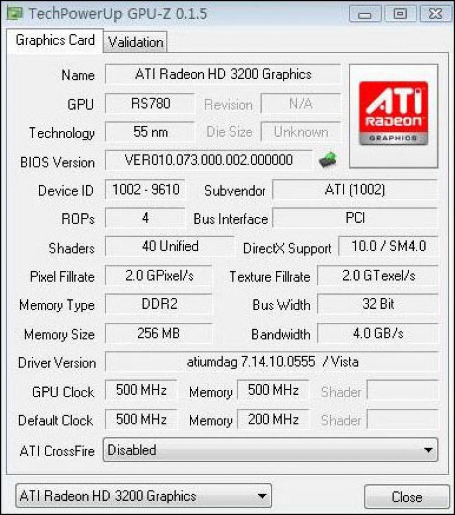 [19/01/2008] Technische Daten der HD3200 (Bild: pconline.com.cn)