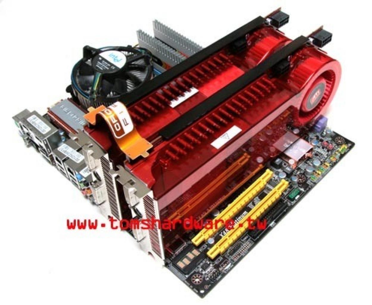 [25/01/2008] Radeon HD3870 X2: Sehen wir hier wahres Crossfire X? (Bild: Tomsharware.tw)