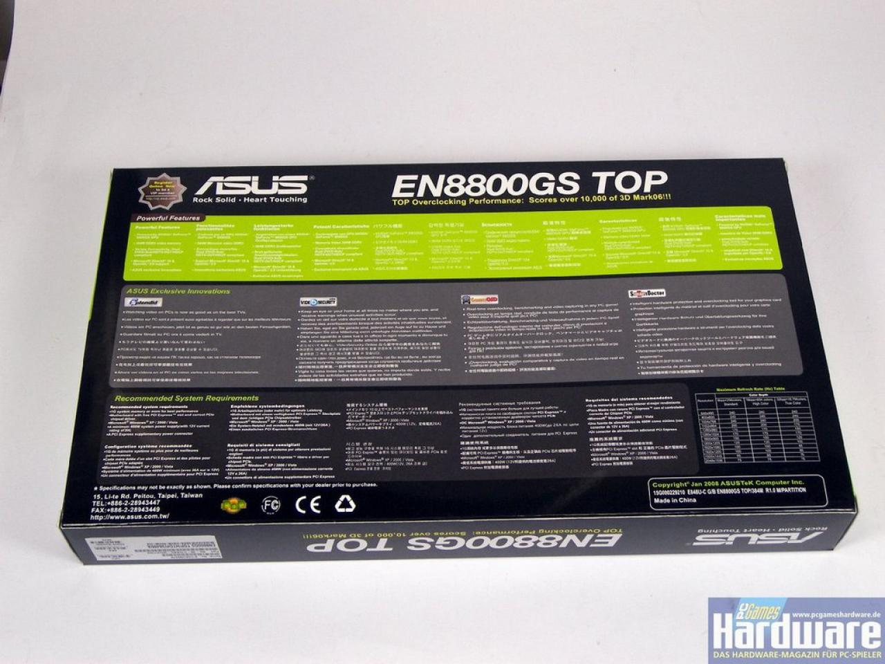 [25/01/2008] Asus Geforce 8800 GS TOP (Bild: PCGH)