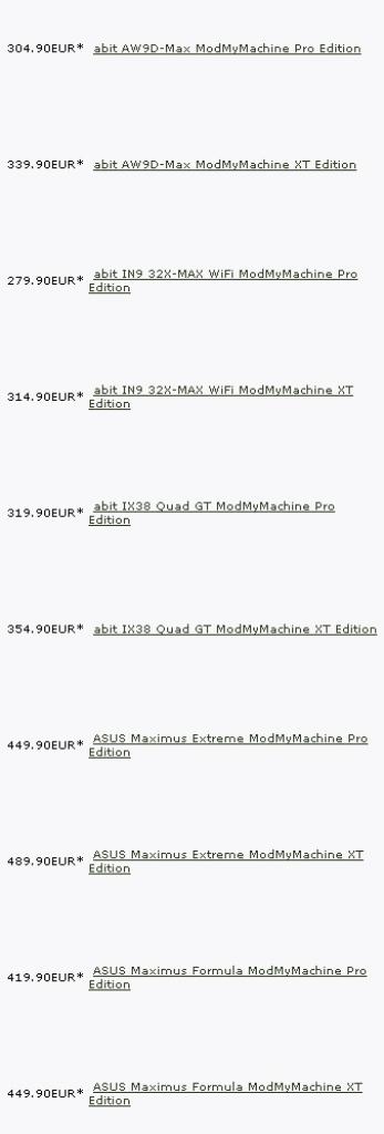 [27/01/2008] Hier sehen Sie alle Mainboards der Firma Aqua Computer in der Übersicht (Bild: Aqua-computer-Berlin.de)
