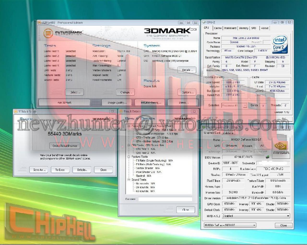 [29/01/2008] Gefore 9600 GT: Benchmark mit 3DMark03 - weitere Benchmarks in der Galerie (Bild: Chiphell)